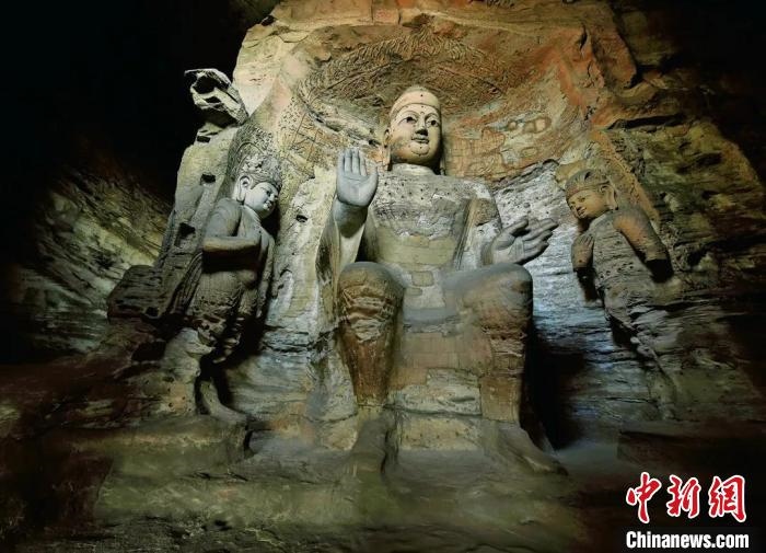 云岡石窟規(guī)模最大的洞窟第3窟。