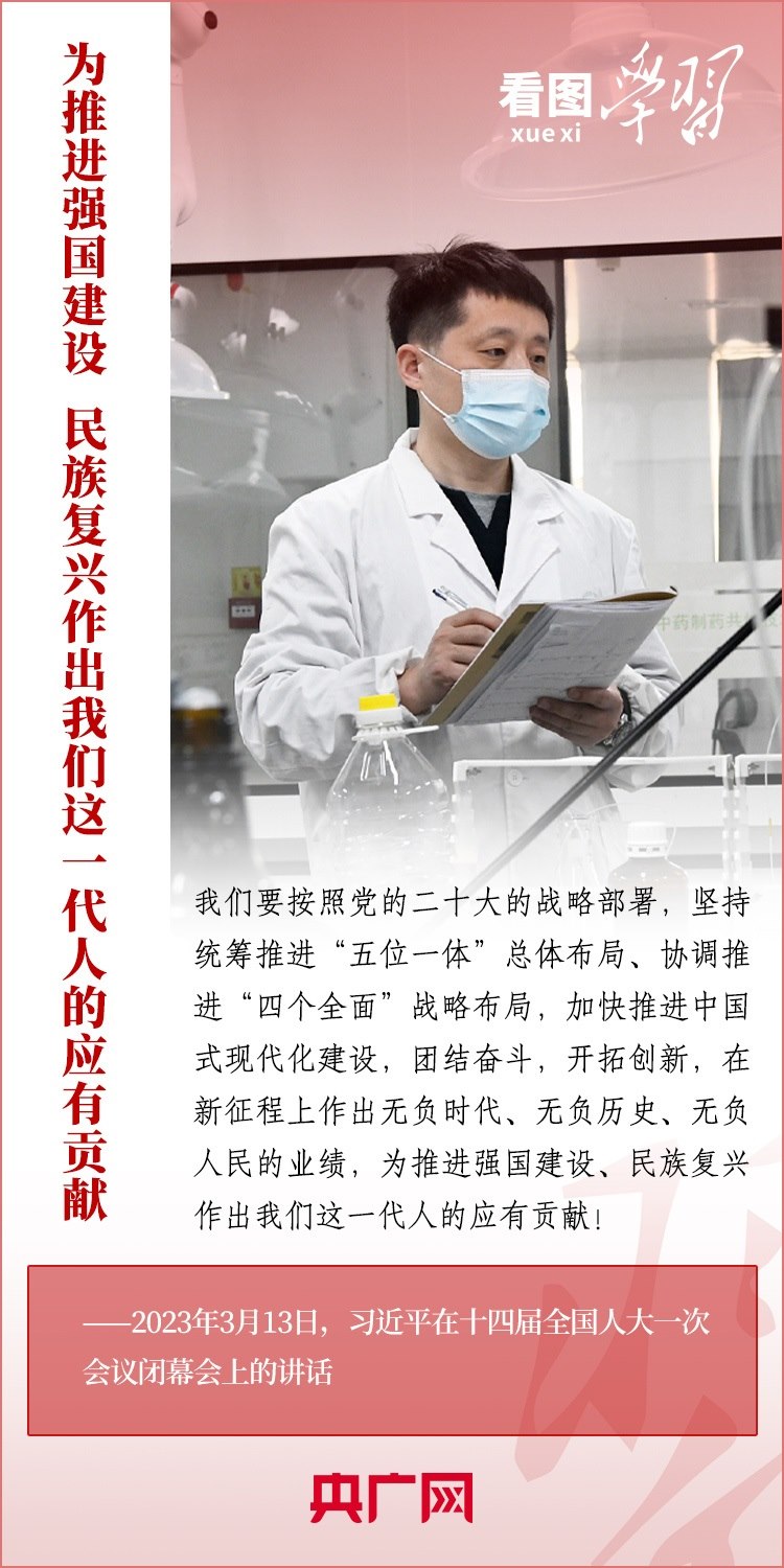 看圖學習丨為推進強國建設、民族復興作出我們這一代人的應有貢獻