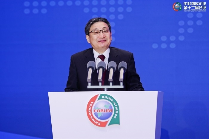 中國政府非洲事務(wù)特別代表劉豫錫在中非智庫論壇第十二屆會議開幕式上發(fā)表致辭。浙江師范大學(xué)非洲研究院供圖