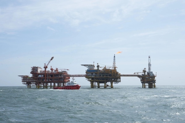 墾利6-1油田海上施工現(xiàn)場。受訪者供圖