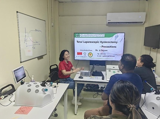 培訓(xùn)現(xiàn)場。第18期援圭亞那醫(yī)療隊(duì)供圖