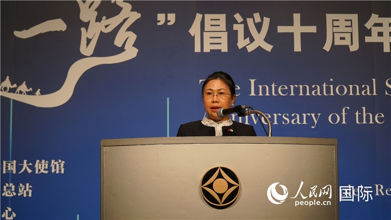 老撾駐日大使安拉萬發(fā)言。人民網(wǎng) 蔣曉辰攝