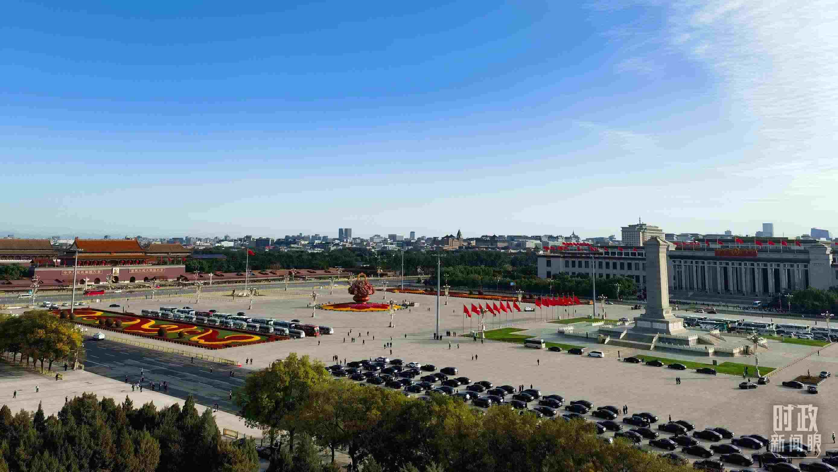 △18日的天安門廣場。（總臺央視記者周志國拍攝）