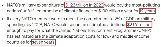 看看北約的“碳足跡”，就知道西方的氣候承諾有多扯