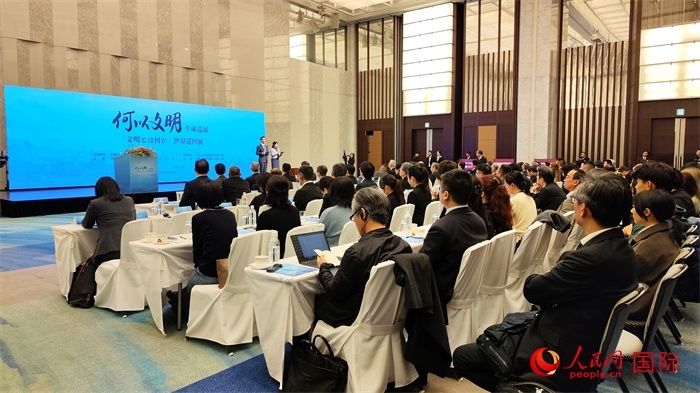 “何以文明”全球巡展?日本特展啟動儀式現(xiàn)場。人民網(wǎng) 蔣曉辰攝