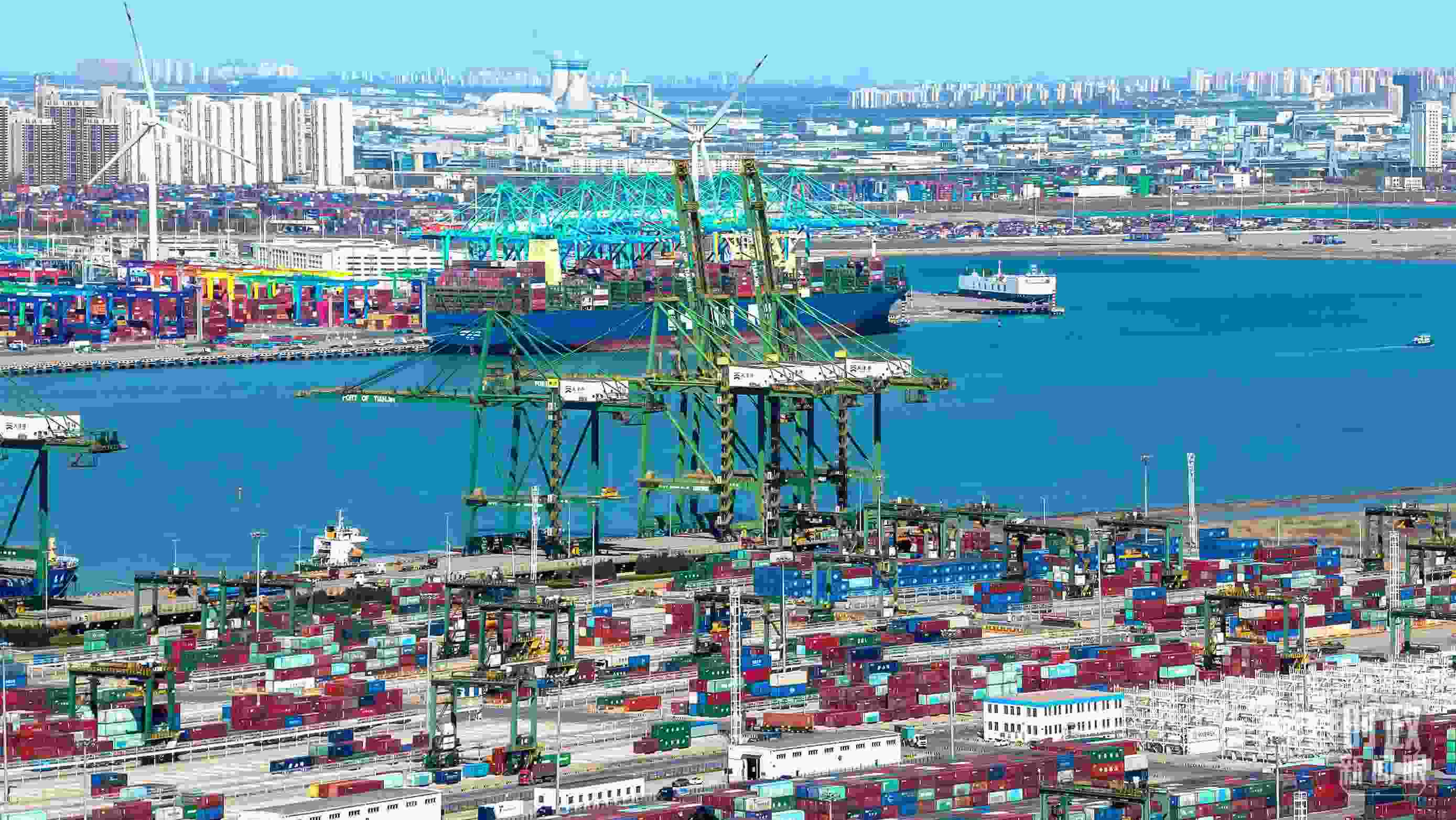 △俯瞰天津港。