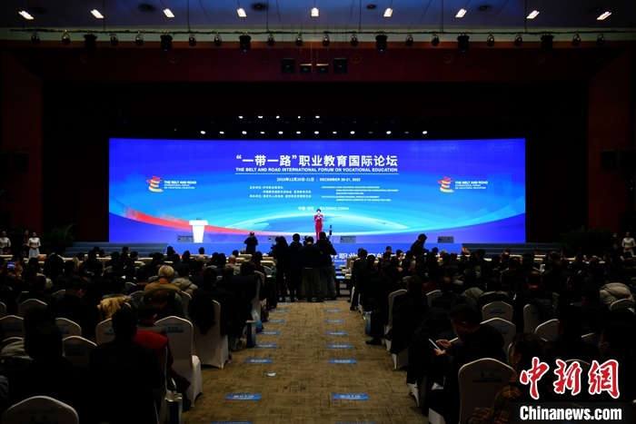 圖為 “一帶一路”職業(yè)教育國(guó)際論壇現(xiàn)場(chǎng)。 中新社記者 韓冰 攝