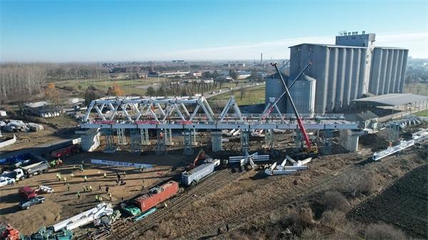 維爾巴斯特大橋鳥瞰。 匈塞鐵路中方聯(lián)營體供圖