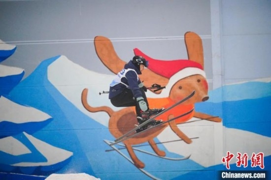 12月22日，云南省第一屆冬季運動會在昆明開幕。圖為選手在公開組男子自由式滑雪雪上技巧比賽中。中新社記者 劉冉陽 攝