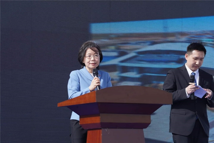 3月24日，沈敏娟大使致辭。駐蒙古使館供圖