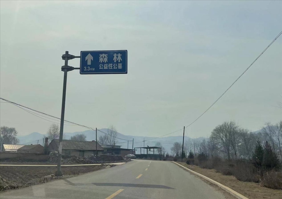 通往森林紀(jì)念園公墓的路上，指示牌標(biāo)注“公益性公墓”  （白杰戈攝）