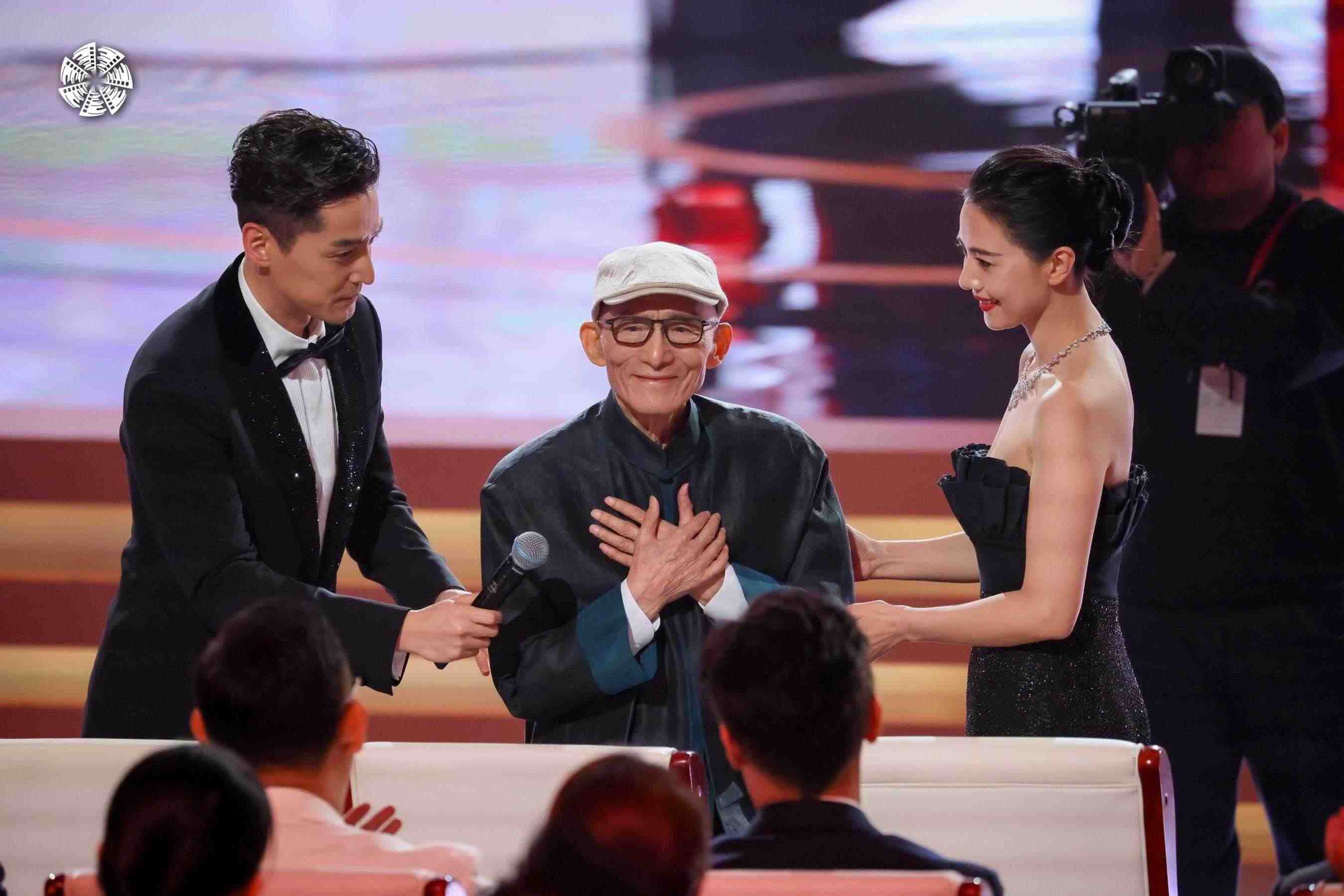 從左到右依次為演員胡歌，演員游本昌，演員高圓圓。主辦方供圖