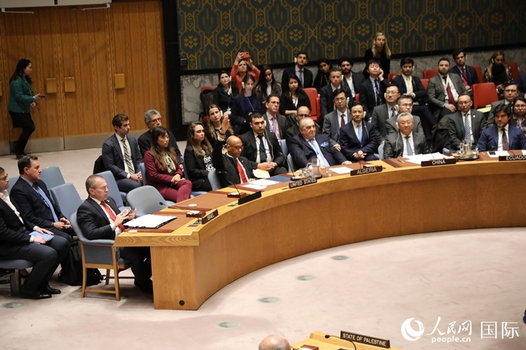 4月18日，安理會投票現(xiàn)場，12個成員投贊成票。 人民網(wǎng)記者 李志偉攝