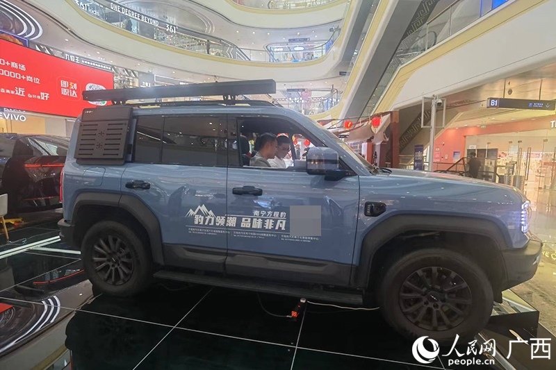 消費者在商場選購汽車。人民網(wǎng)記者 陳燕攝