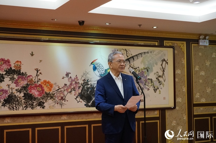 創(chuàng)價(jià)學(xué)會(huì)會(huì)長(zhǎng)原田稔致辭。