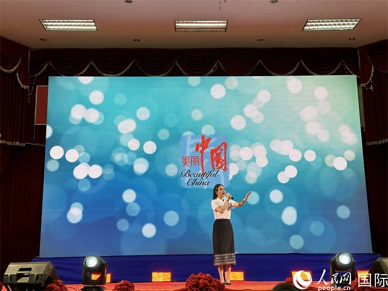 圖片：老撾選手進行中文演講。孫廣勇攝