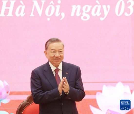 8月3日，在越南河內(nèi)，蘇林出席新聞發(fā)布會。新華社/越通社