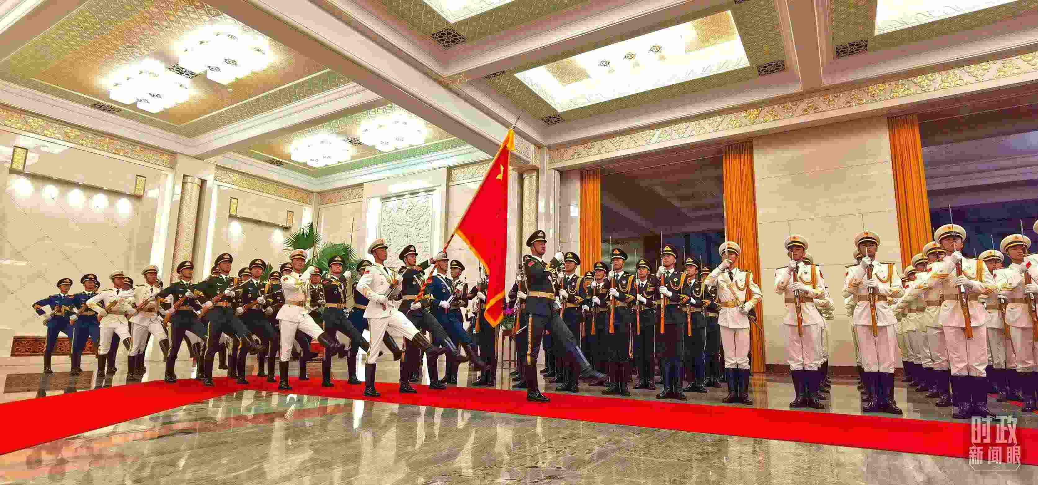 歡迎儀式上的儀仗隊(duì)。（總臺央視記者郭鴻拍攝）