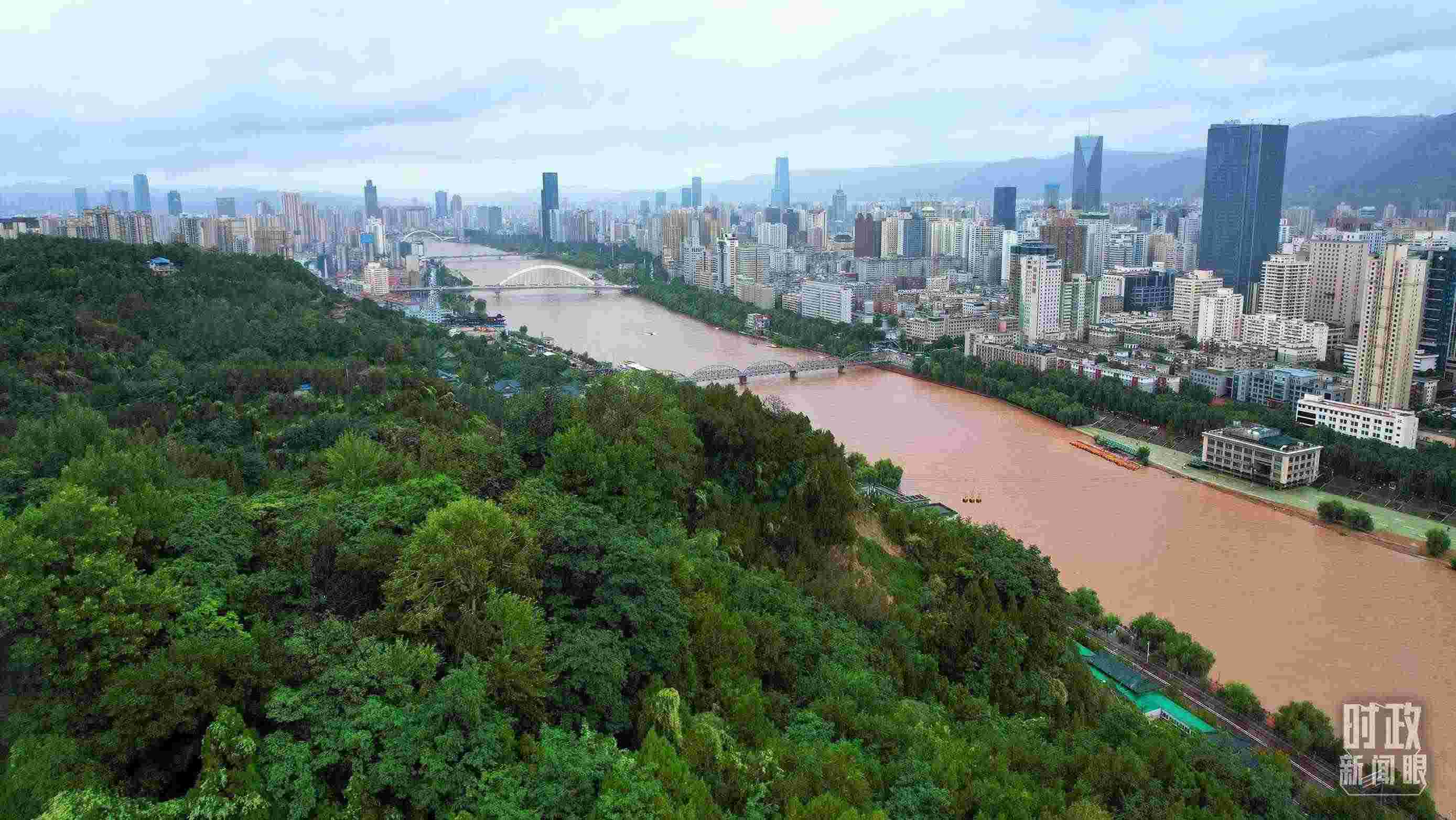 △黃河蘭州段。（總臺央視記者范凱拍攝）