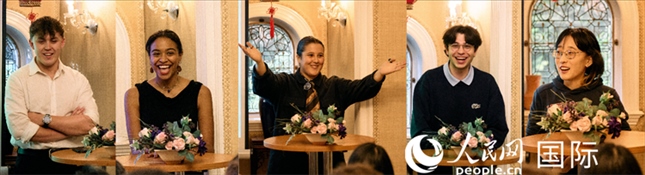 五位英國高校學(xué)生代表現(xiàn)場(chǎng)分享體會(huì) 楊浩鵬攝