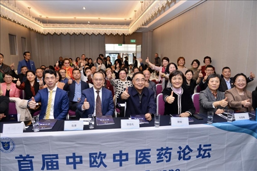 首屆中歐中醫(yī)藥論壇在布魯塞爾舉行，圖為論壇現(xiàn)場。（比利時浙江籍僑團聯(lián)盟供圖）