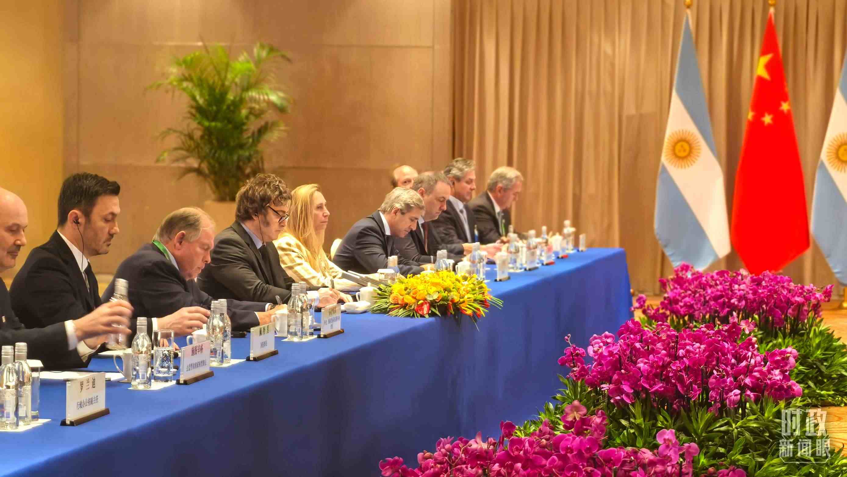 習(xí)主席會見阿根廷總統(tǒng)米萊現(xiàn)場。（總臺央廣記者潘毅拍攝）