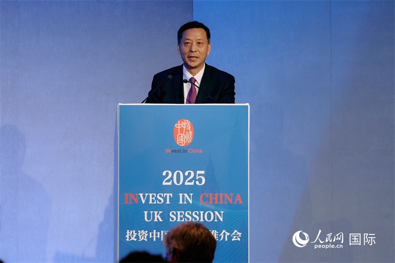 中國駐英國大使館經(jīng)濟商務(wù)公使余本林發(fā)表致辭。楊浩鵬攝