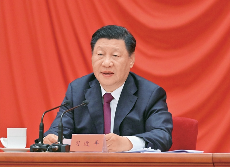 2022年5月10日，慶祝中國(guó)共產(chǎn)主義青年團(tuán)成立100周年大會(huì)在北京人民大會(huì)堂隆重舉行。中共中央總書記、國(guó)家主席、中央軍委主席習(xí)近平在大會(huì)上發(fā)表重要講話。 新華社記者 岳月偉/攝