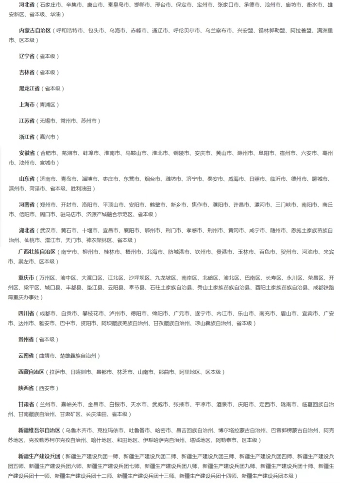 截至5月8日已開(kāi)通醫(yī)保個(gè)賬跨省共濟(jì)的統(tǒng)籌區(qū)。（國(guó)家醫(yī)保局官網(wǎng)截圖）