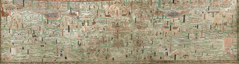 莫高窟第61窟內(nèi)的《五臺(tái)山圖》。