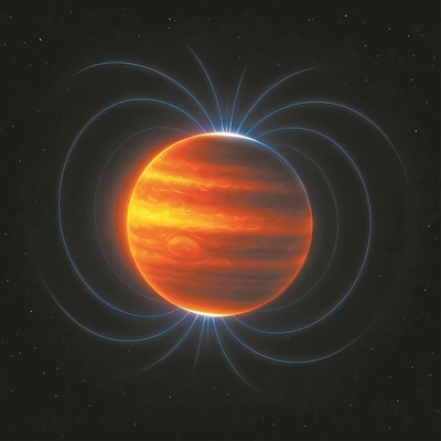 木星磁場(chǎng)（藝術(shù)圖）。圖片來源：物理學(xué)家組織網(wǎng)