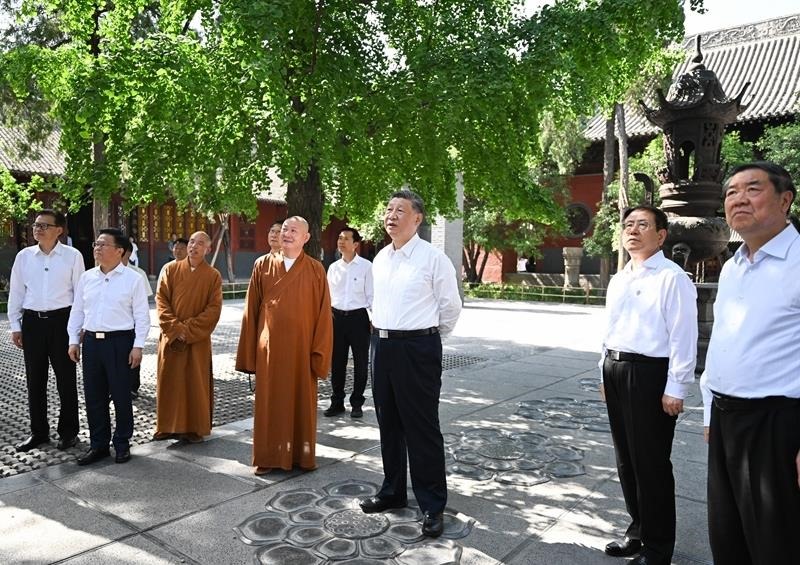 △2025年5月19日，習(xí)近平總書記在河南洛陽(yáng)白馬寺考察。